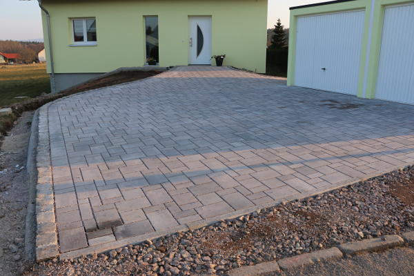 View of the paved driveway